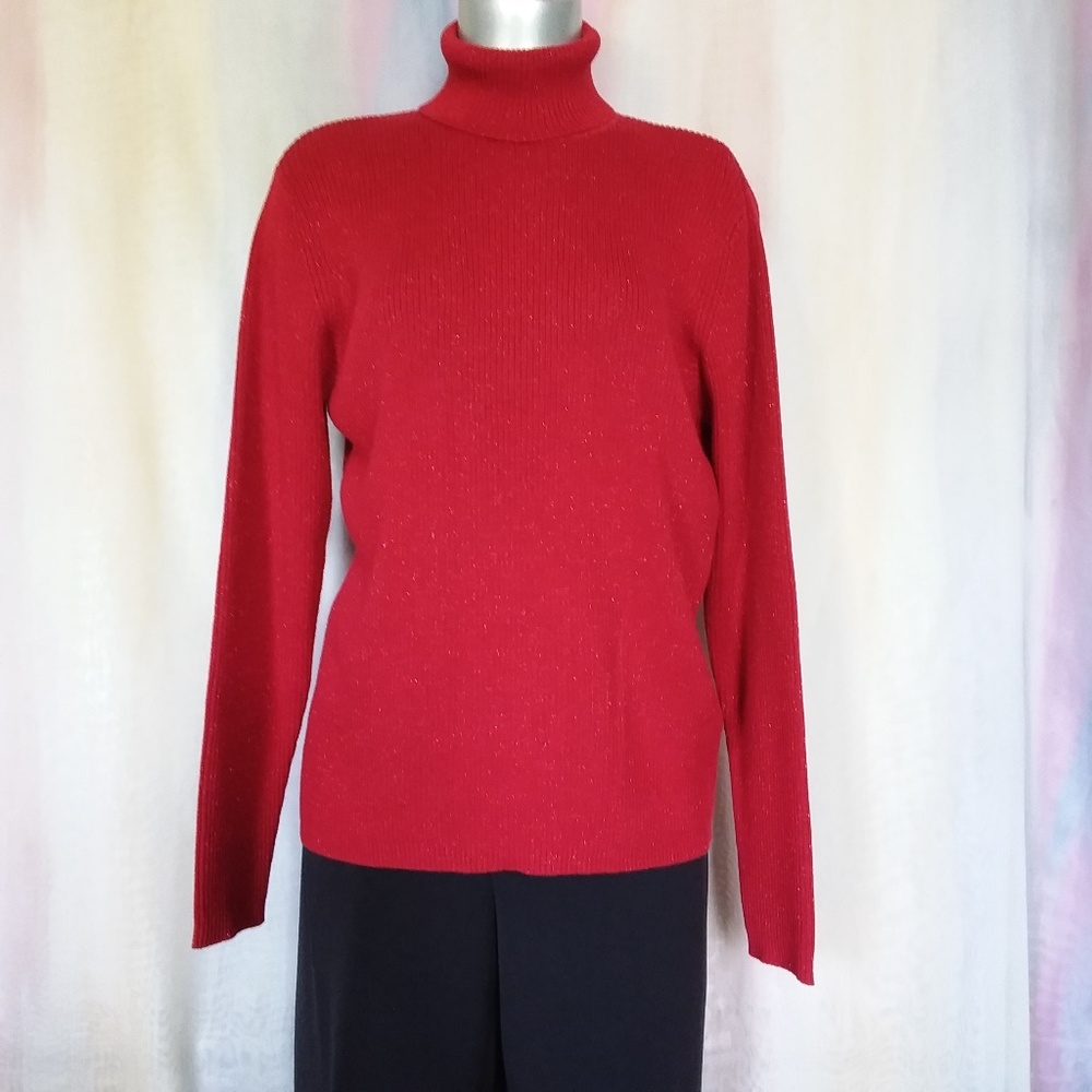 Red Turtle Neck Sweater that Sparkles